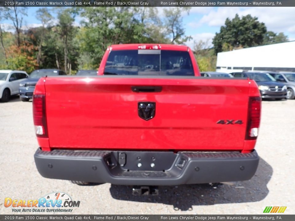 2019 Ram 1500 Classic Warlock Quad Cab 4x4 Flame Red / Black/Diesel Gray Photo #4