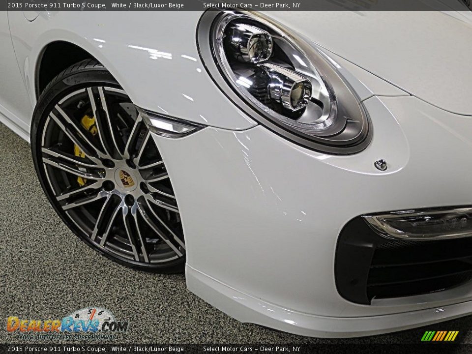 2015 Porsche 911 Turbo S Coupe White / Black/Luxor Beige Photo #8