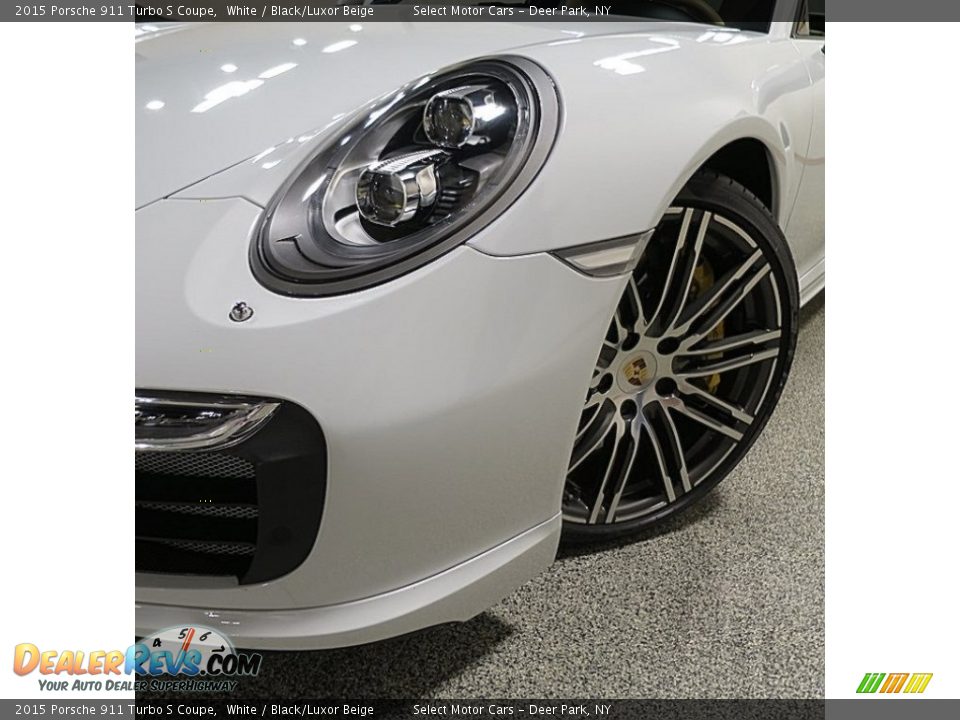 2015 Porsche 911 Turbo S Coupe White / Black/Luxor Beige Photo #9