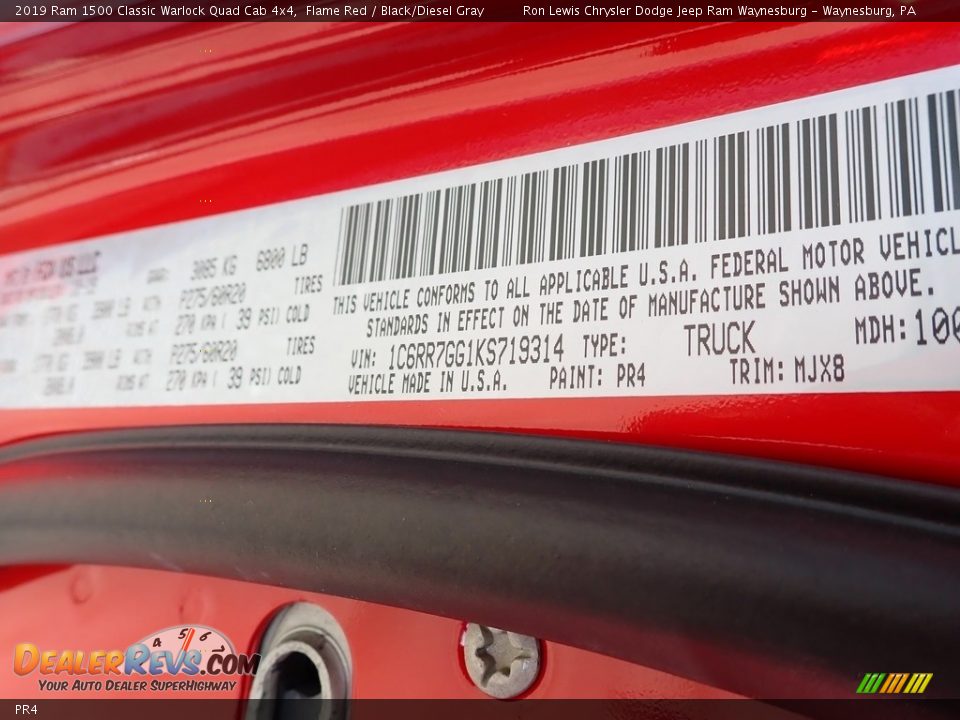 Ram Color Code PR4 Flame Red