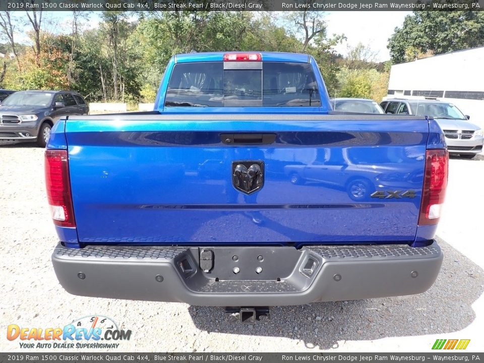 2019 Ram 1500 Classic Warlock Quad Cab 4x4 Blue Streak Pearl / Black/Diesel Gray Photo #4