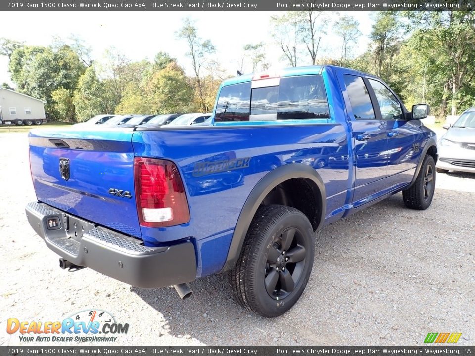 2019 Ram 1500 Classic Warlock Quad Cab 4x4 Blue Streak Pearl / Black/Diesel Gray Photo #5