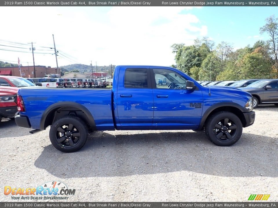 2019 Ram 1500 Classic Warlock Quad Cab 4x4 Blue Streak Pearl / Black/Diesel Gray Photo #6