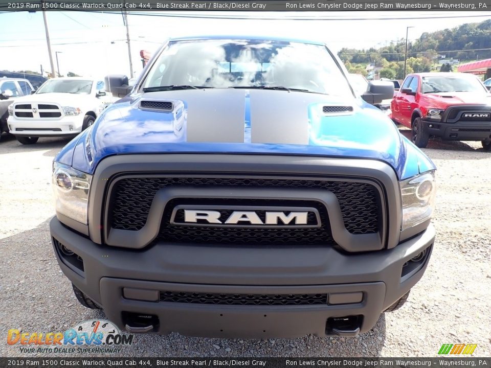 2019 Ram 1500 Classic Warlock Quad Cab 4x4 Blue Streak Pearl / Black/Diesel Gray Photo #8