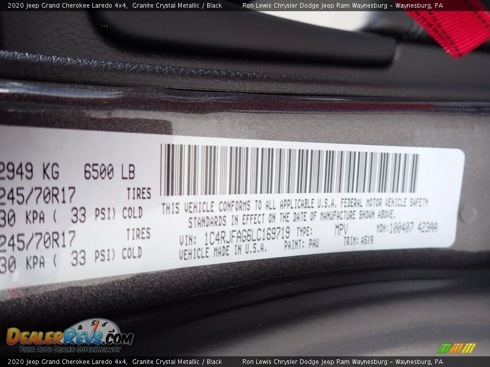 2020 Jeep Grand Cherokee Laredo 4x4 Granite Crystal Metallic / Black Photo #14