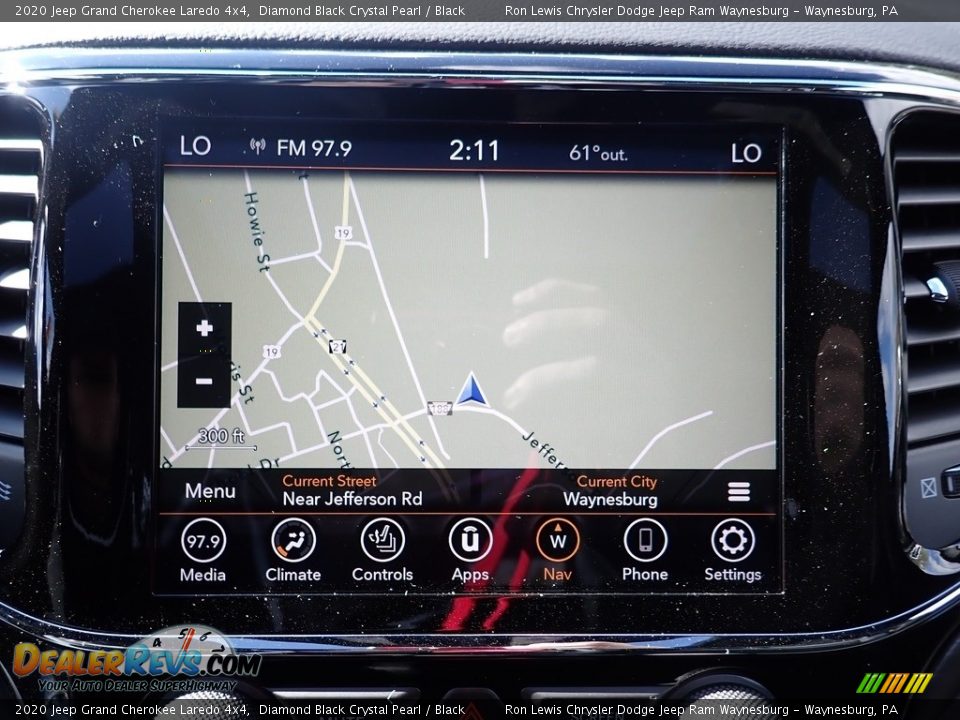 2020 Jeep Grand Cherokee Laredo 4x4 Diamond Black Crystal Pearl / Black Photo #18