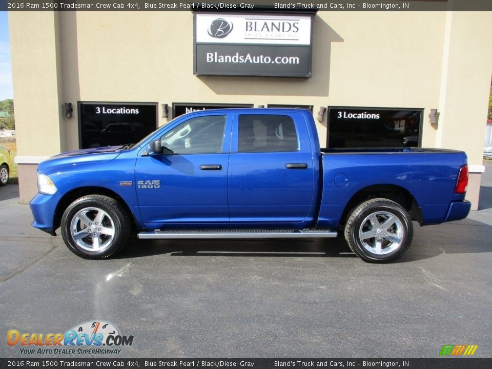 2016 Ram 1500 Tradesman Crew Cab 4x4 Blue Streak Pearl / Black/Diesel Gray Photo #1