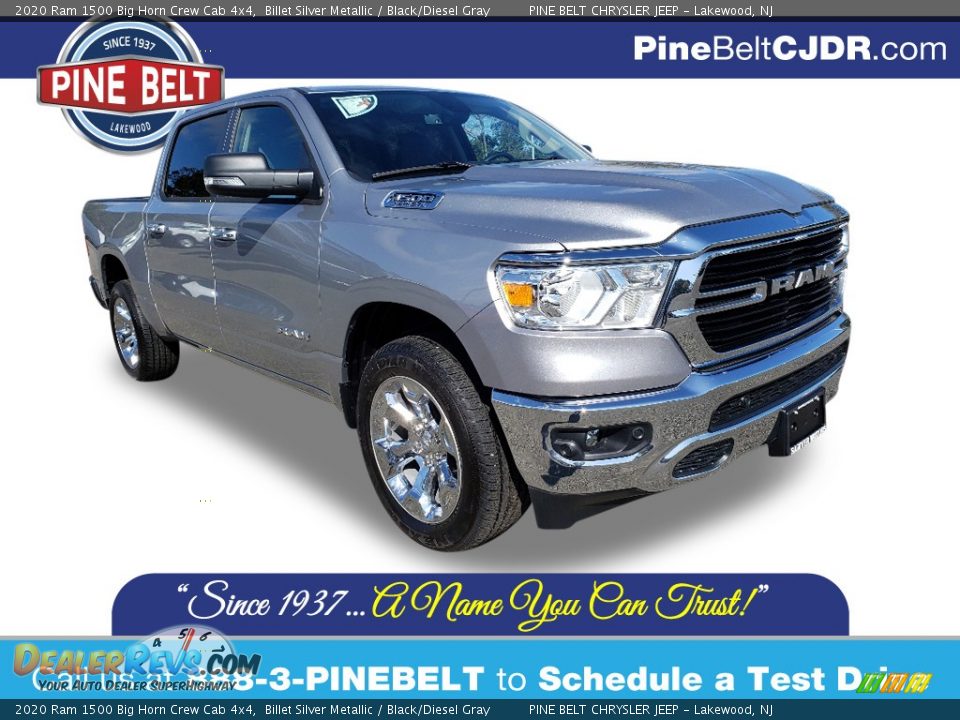 2020 Ram 1500 Big Horn Crew Cab 4x4 Billet Silver Metallic / Black/Diesel Gray Photo #1