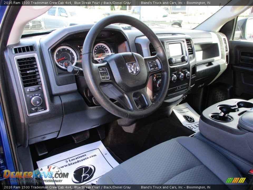 2016 Ram 1500 Tradesman Crew Cab 4x4 Blue Streak Pearl / Black/Diesel Gray Photo #6