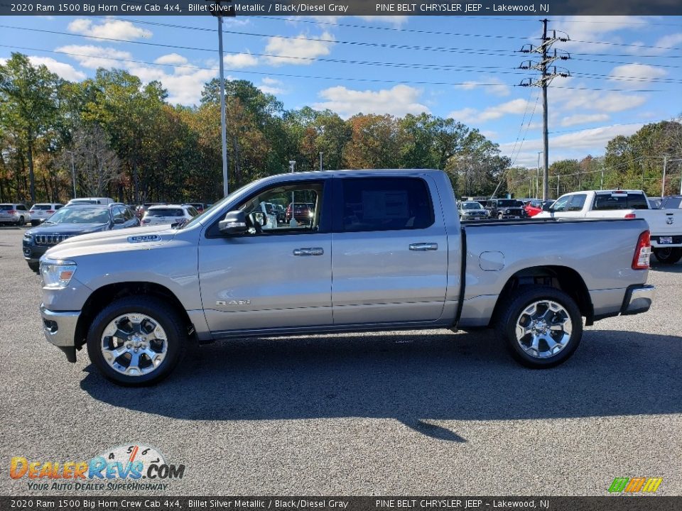 2020 Ram 1500 Big Horn Crew Cab 4x4 Billet Silver Metallic / Black/Diesel Gray Photo #3