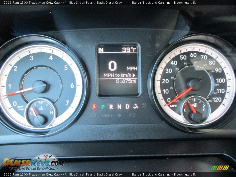 2016 Ram 1500 Tradesman Crew Cab 4x4 Blue Streak Pearl / Black/Diesel Gray Photo #13