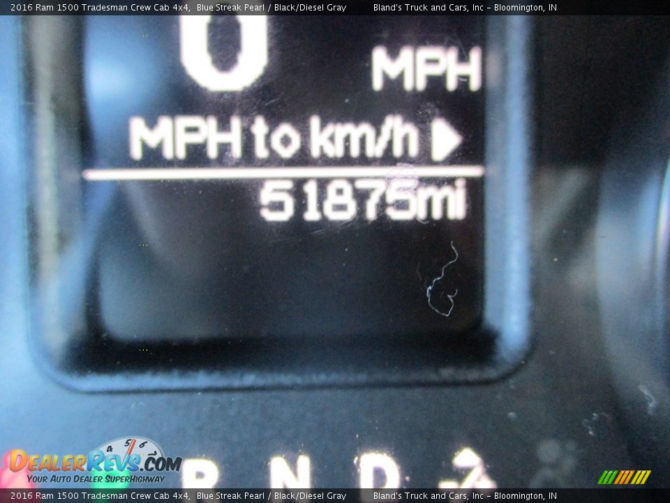 2016 Ram 1500 Tradesman Crew Cab 4x4 Blue Streak Pearl / Black/Diesel Gray Photo #14