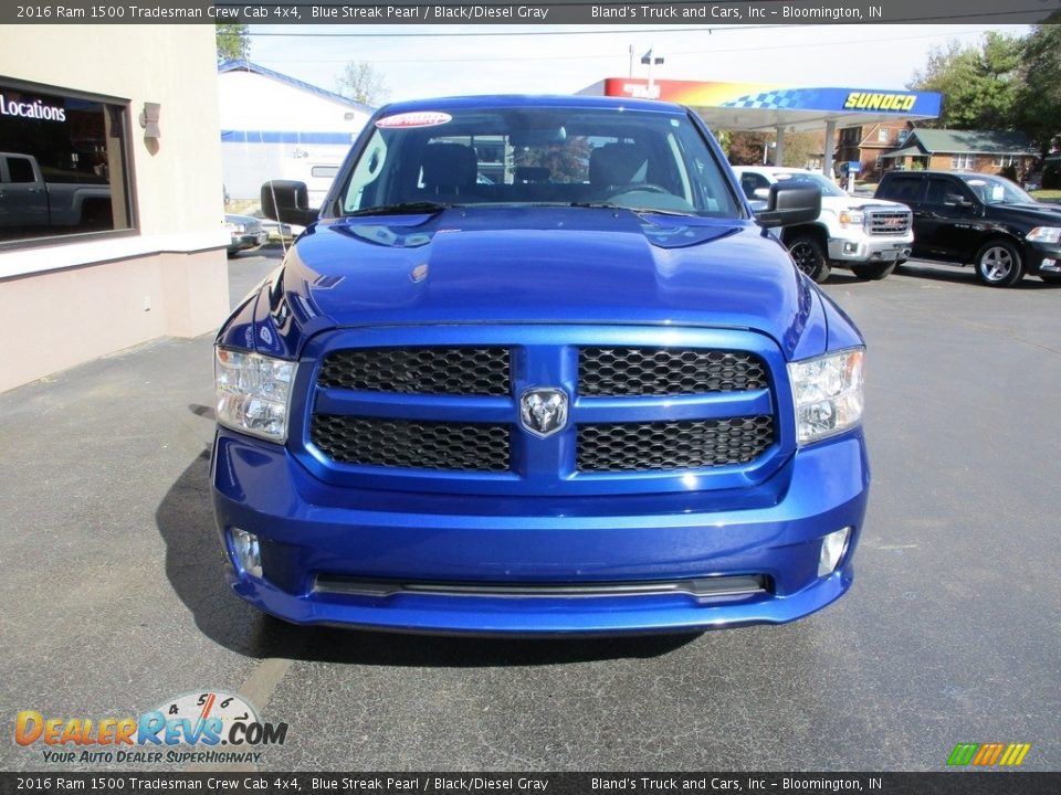 2016 Ram 1500 Tradesman Crew Cab 4x4 Blue Streak Pearl / Black/Diesel Gray Photo #22