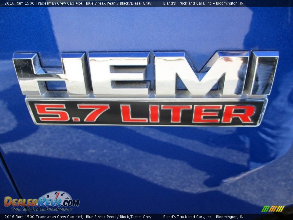 2016 Ram 1500 Tradesman Crew Cab 4x4 Blue Streak Pearl / Black/Diesel Gray Photo #25