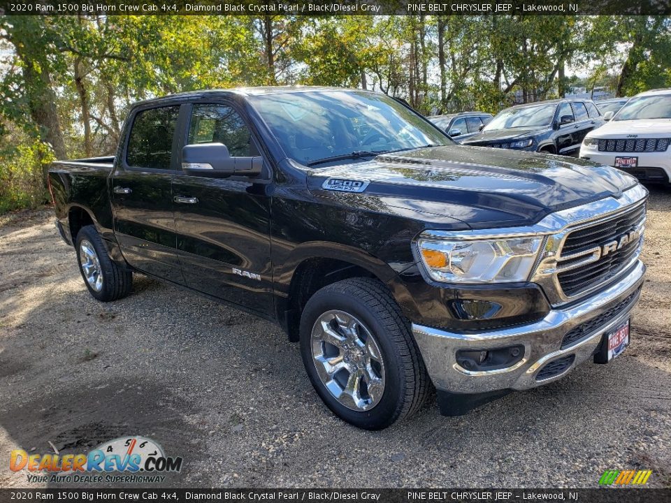 2020 Ram 1500 Big Horn Crew Cab 4x4 Diamond Black Crystal Pearl / Black/Diesel Gray Photo #1