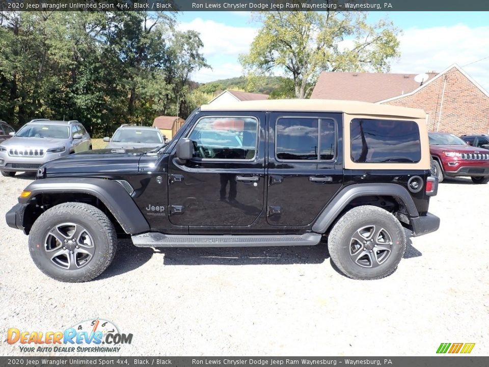 2020 Jeep Wrangler Unlimited Sport 4x4 Black / Black Photo #2