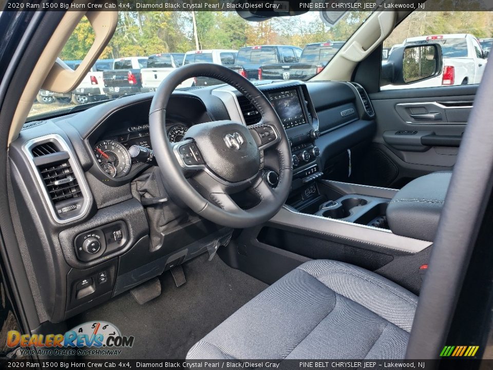 2020 Ram 1500 Big Horn Crew Cab 4x4 Diamond Black Crystal Pearl / Black/Diesel Gray Photo #6
