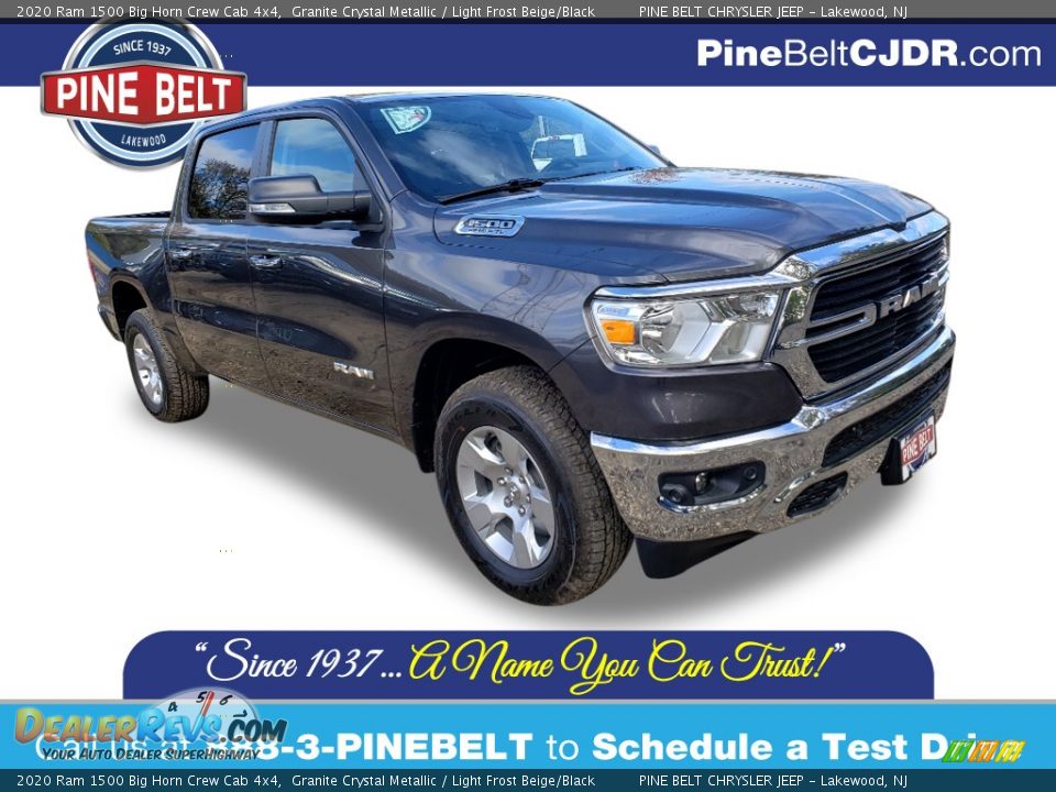 2020 Ram 1500 Big Horn Crew Cab 4x4 Granite Crystal Metallic / Light Frost Beige/Black Photo #1