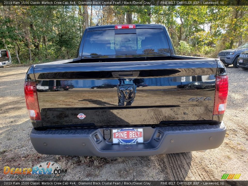 2019 Ram 1500 Classic Warlock Crew Cab 4x4 Diamond Black Crystal Pearl / Black/Diesel Gray Photo #5