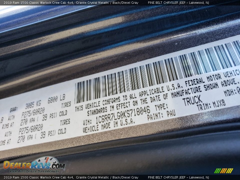 2019 Ram 1500 Classic Warlock Crew Cab 4x4 Granite Crystal Metallic / Black/Diesel Gray Photo #9