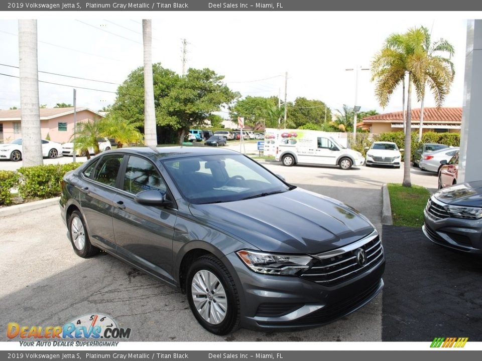 2019 Volkswagen Jetta S Platinum Gray Metallic / Titan Black Photo #1