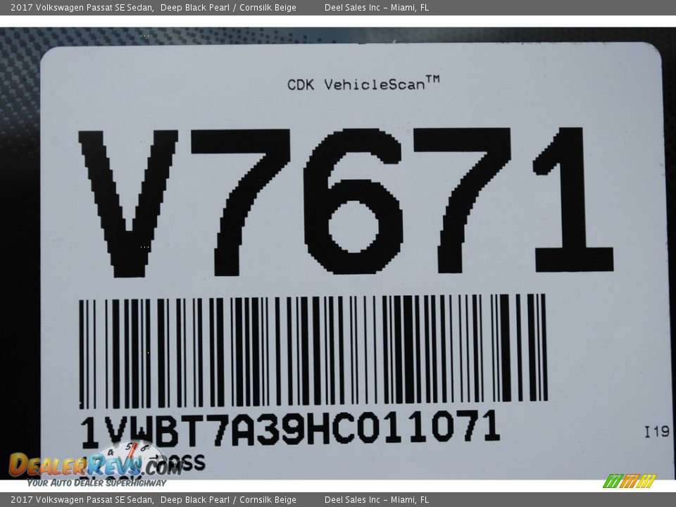 2017 Volkswagen Passat SE Sedan Deep Black Pearl / Cornsilk Beige Photo #20