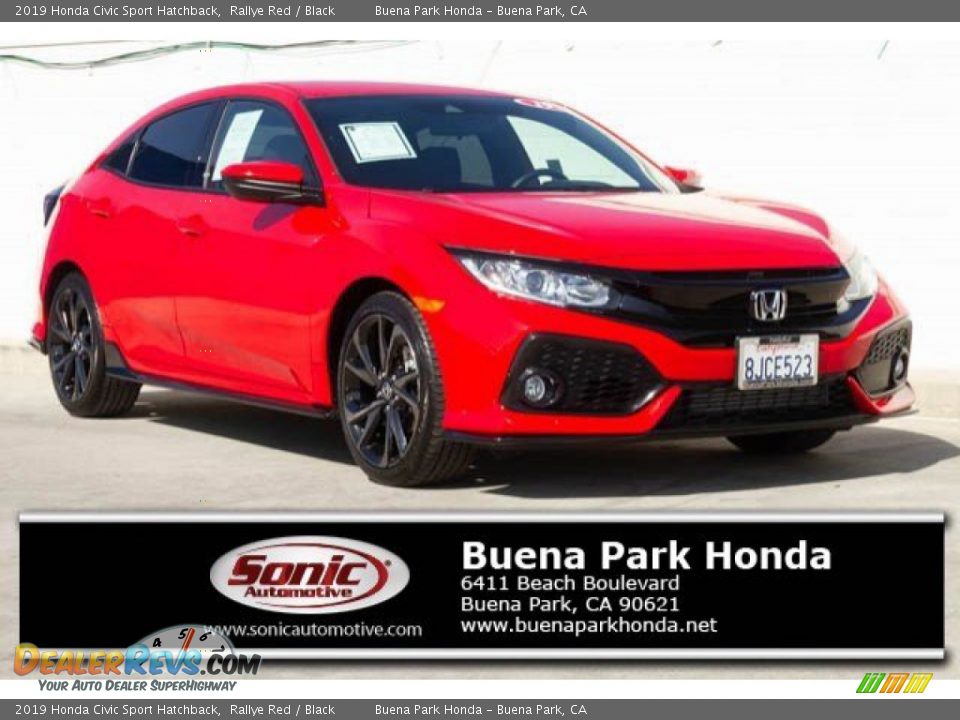 2019 Honda Civic Sport Hatchback Rallye Red / Black Photo #1