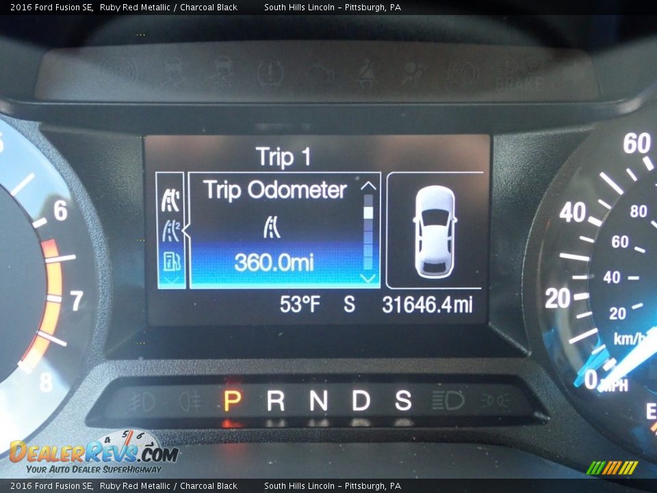 2016 Ford Fusion SE Ruby Red Metallic / Charcoal Black Photo #24