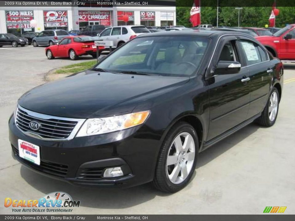 2009 Kia Optima EX V6 Ebony Black / Gray Photo #1