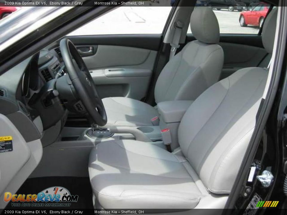 2009 Kia Optima EX V6 Ebony Black / Gray Photo #2
