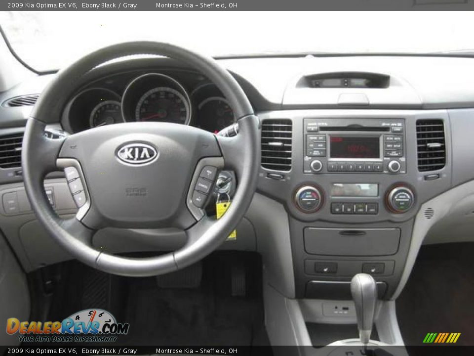 2009 Kia Optima EX V6 Ebony Black / Gray Photo #4