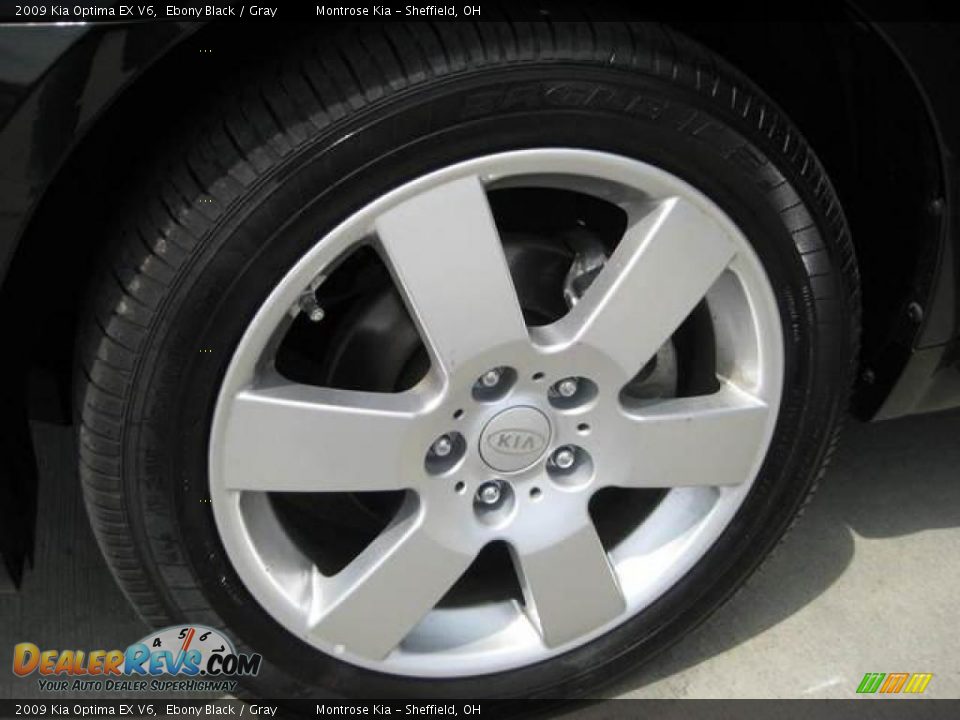2009 Kia Optima EX V6 Ebony Black / Gray Photo #6