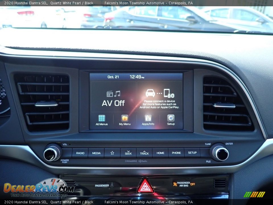 2020 Hyundai Elantra SEL Quartz White Pearl / Black Photo #13