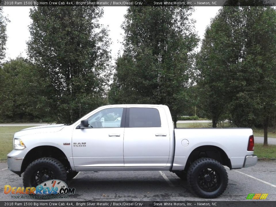 2018 Ram 1500 Big Horn Crew Cab 4x4 Bright Silver Metallic / Black/Diesel Gray Photo #1