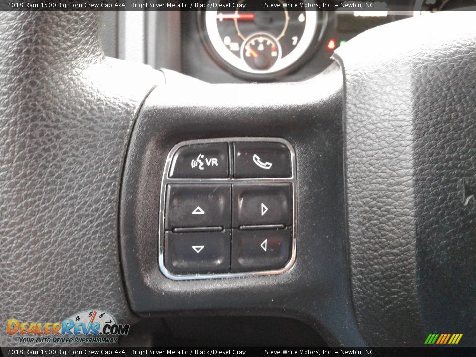 2018 Ram 1500 Big Horn Crew Cab 4x4 Bright Silver Metallic / Black/Diesel Gray Photo #14