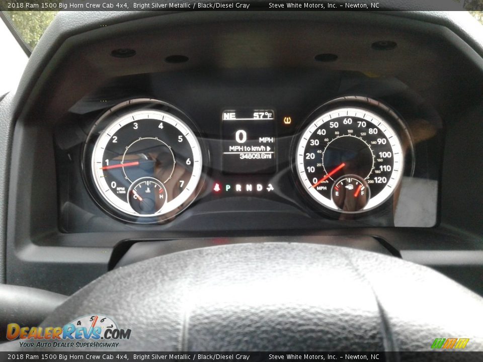 2018 Ram 1500 Big Horn Crew Cab 4x4 Bright Silver Metallic / Black/Diesel Gray Photo #16