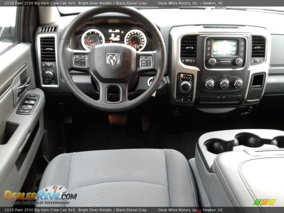 2018 Ram 1500 Big Horn Crew Cab 4x4 Bright Silver Metallic / Black/Diesel Gray Photo #24