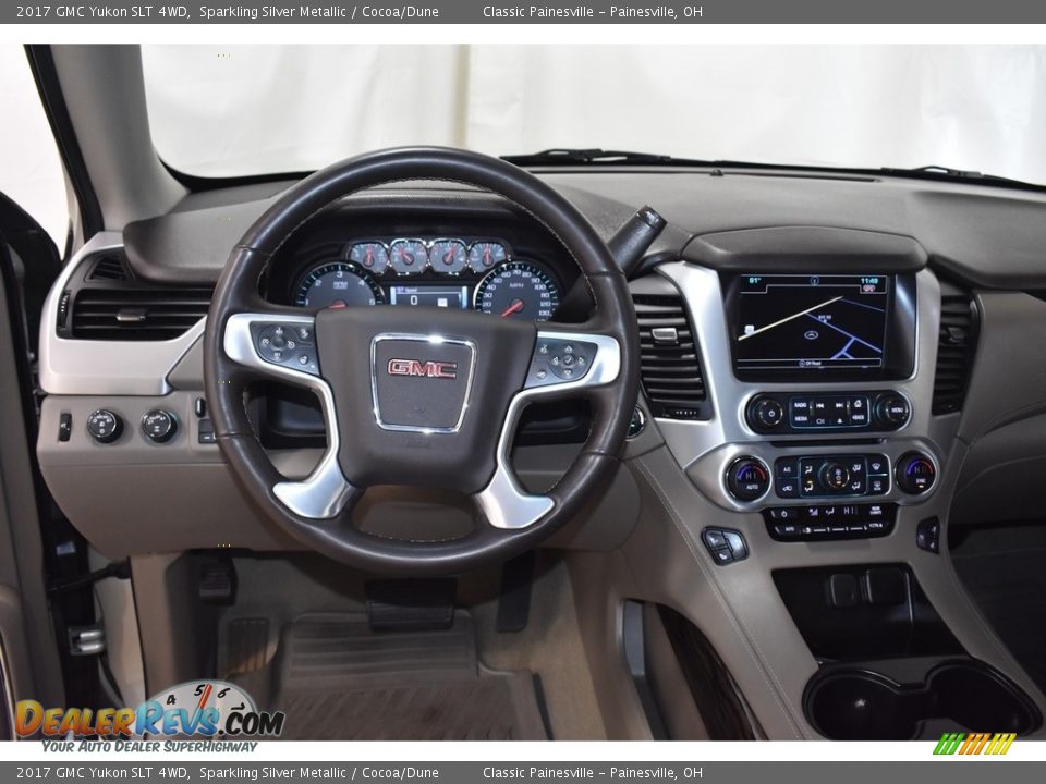 2017 GMC Yukon SLT 4WD Sparkling Silver Metallic / Cocoa/Dune Photo #13
