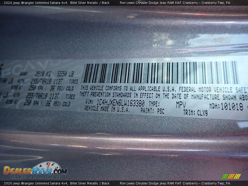 2020 Jeep Wrangler Unlimited Sahara 4x4 Billet Silver Metallic / Black Photo #14