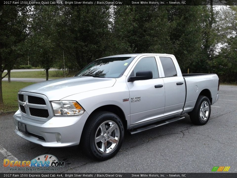 2017 Ram 1500 Express Quad Cab 4x4 Bright Silver Metallic / Black/Diesel Gray Photo #2
