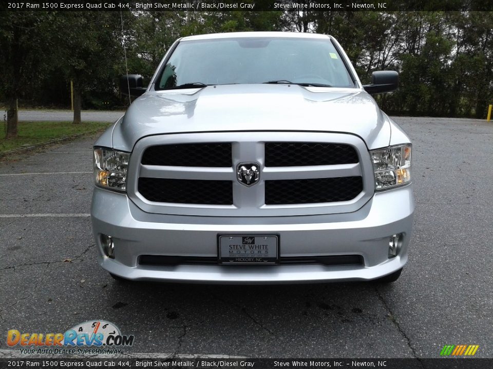 2017 Ram 1500 Express Quad Cab 4x4 Bright Silver Metallic / Black/Diesel Gray Photo #3