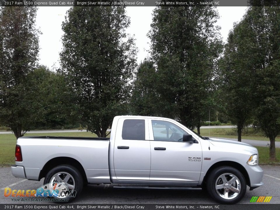 2017 Ram 1500 Express Quad Cab 4x4 Bright Silver Metallic / Black/Diesel Gray Photo #5