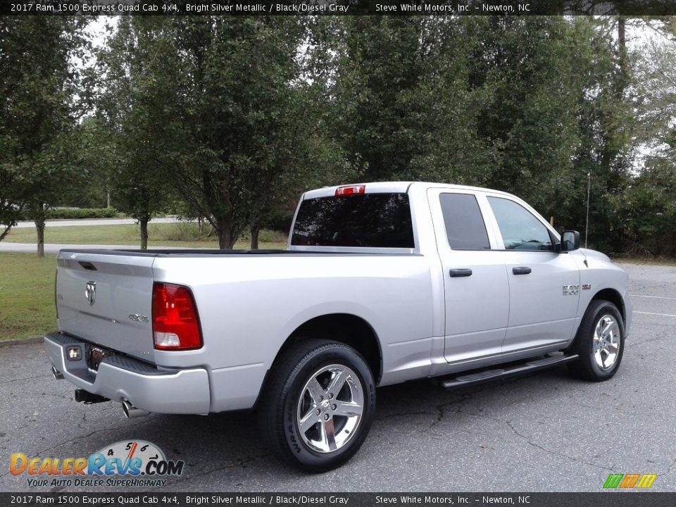 2017 Ram 1500 Express Quad Cab 4x4 Bright Silver Metallic / Black/Diesel Gray Photo #6