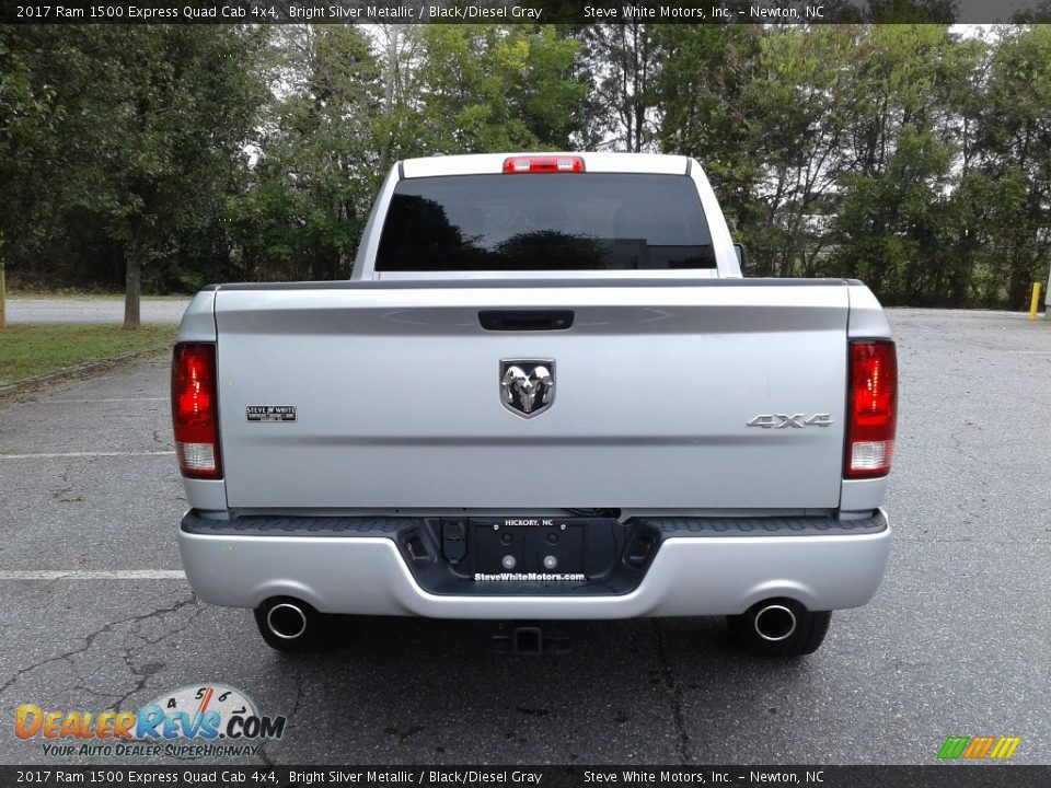 2017 Ram 1500 Express Quad Cab 4x4 Bright Silver Metallic / Black/Diesel Gray Photo #7