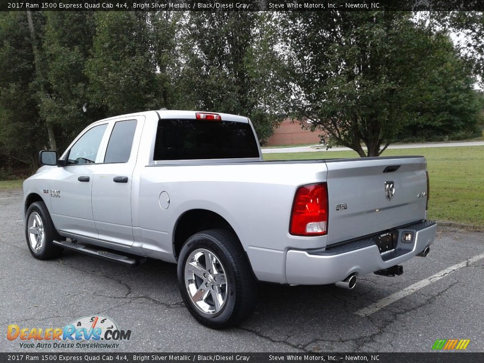 2017 Ram 1500 Express Quad Cab 4x4 Bright Silver Metallic / Black/Diesel Gray Photo #8