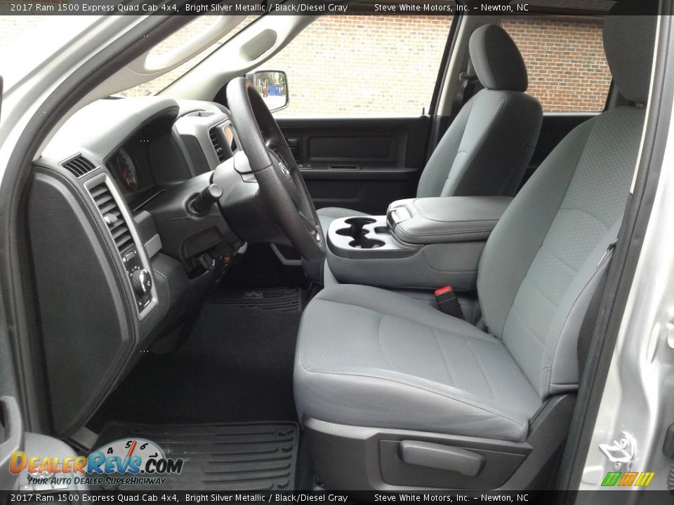 2017 Ram 1500 Express Quad Cab 4x4 Bright Silver Metallic / Black/Diesel Gray Photo #10