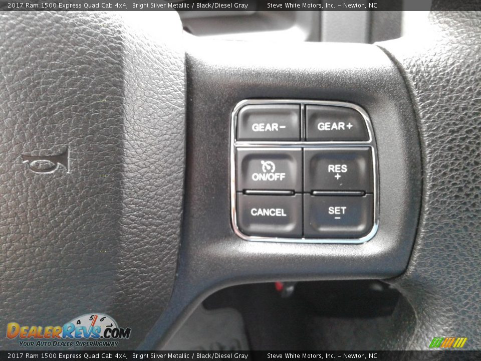 2017 Ram 1500 Express Quad Cab 4x4 Bright Silver Metallic / Black/Diesel Gray Photo #16