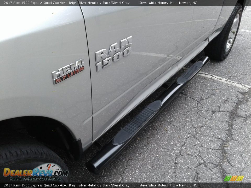 2017 Ram 1500 Express Quad Cab 4x4 Bright Silver Metallic / Black/Diesel Gray Photo #26