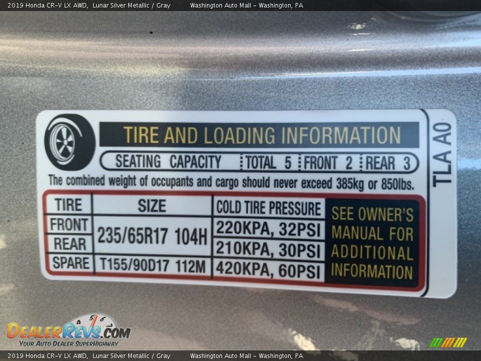 2019 Honda CR-V LX AWD Lunar Silver Metallic / Gray Photo #8