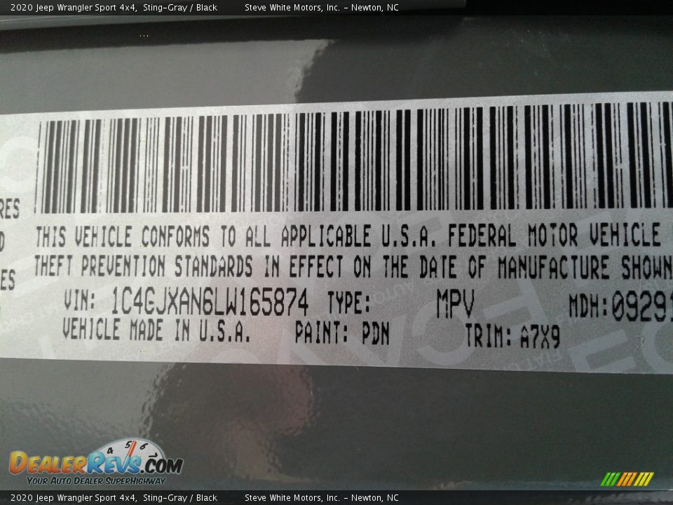 2020 Jeep Wrangler Sport 4x4 Sting-Gray / Black Photo #28
